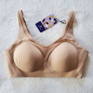 Honeylove Crossflex Activity Bra Wireless Sand Medium NWT